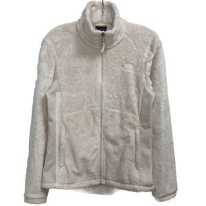 The North Face Medium Fleece Jacket Women’s M Ivory Full Zip Pockets Fuzzy Soft